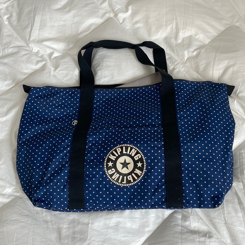 Kipling Navy Polka Dot Extra Large Tote